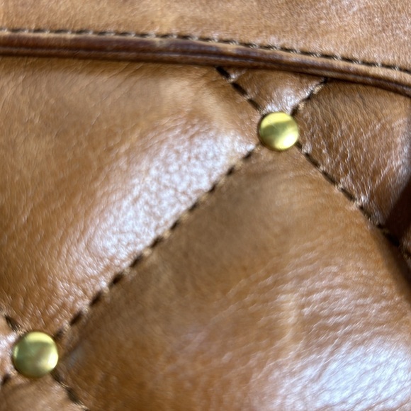 Rebecca Minkoff brown quilted leather crossbody purse bag gold hardware - Picture 6 of 16